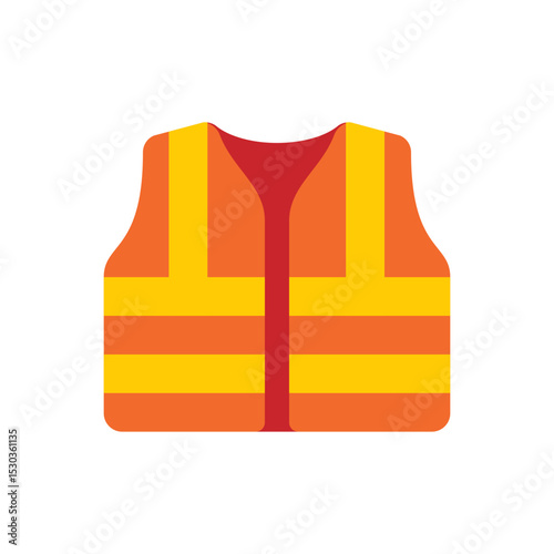 Isolated construction or industrial high visibility safety vest for protective clothing.