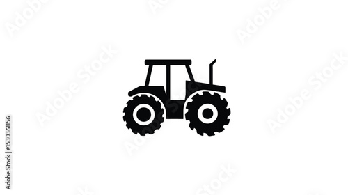 Farm Tractor Icon: A Simple Vector Illustration