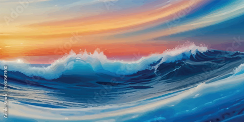 Soothing Sky and Sea Watercolor Background in Soft Blues with Natural Texture and Light-Filled Atmosphere. Abstract Watercolor Design in Ocean Blue and Sky Light Tones with Flowing Brush Strokes 