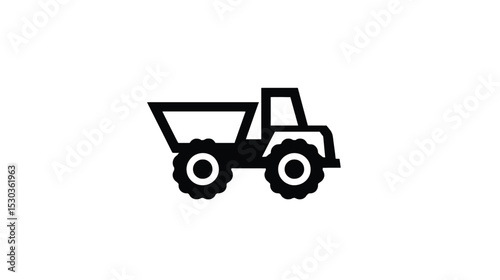 Dump Truck Icon: Vector Graphic for Construction, Transportation, and Logistics