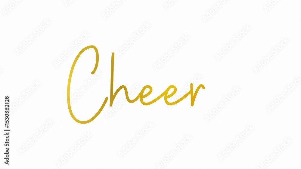  Cheers typography. Animation cheers word text. cheers lettering animated. Animation 4k for intro for party, shop, discount, sale, flyer, decoration. Lettering style.cheers handwritten hand drawn vide