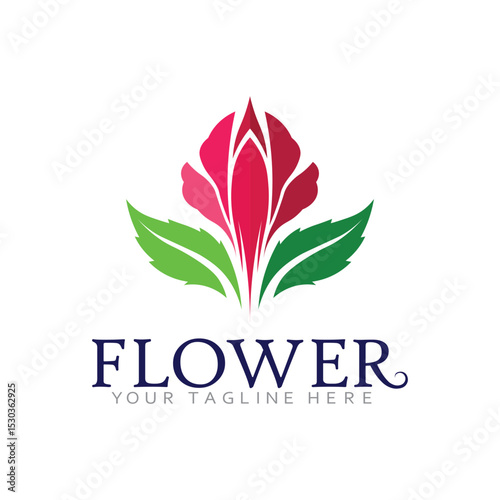 Blooming Garden Logo with Colorful Flowers in Artistic Design