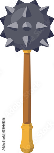 Medieval Spiked Mace Illustration