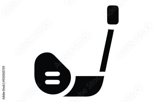 Simple black and white silhouette of a golf club for sporting and recreational use