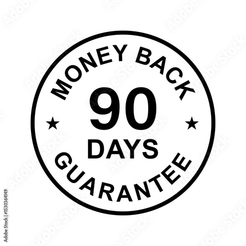90 days money back guarantee icon vector for graphic design, logo, website, social media, mobile app, UI illustration