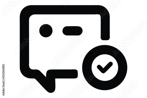 Verified message icon vector illustration for online communication and chat application