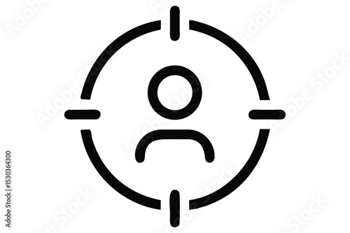 Focus on target audience icon representing business strategy and marketing objectives