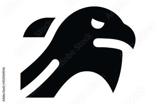 Modern black and white silhouette of a powerful eagle head representing strength and freedom