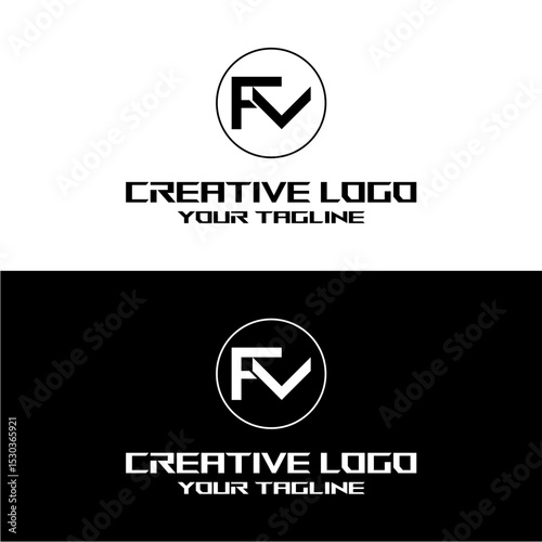 creative letter logo fv design vector
