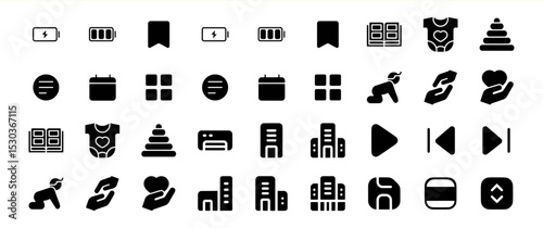 A collection of diverse icons representing various concepts and objects