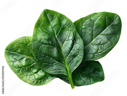 Green leafy spinach isolated on black high resolution picture