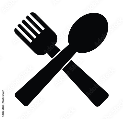 Fork, knife, spoon and plate set icons. Menu sign. Vector illustration