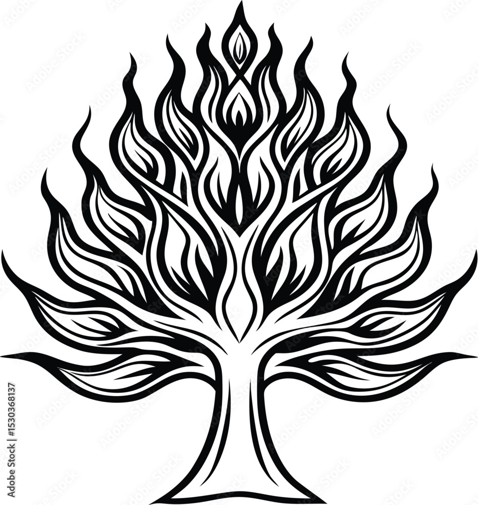 Obraz premium tree-shaped-like-a-flame-for-transformation-theme-.eps