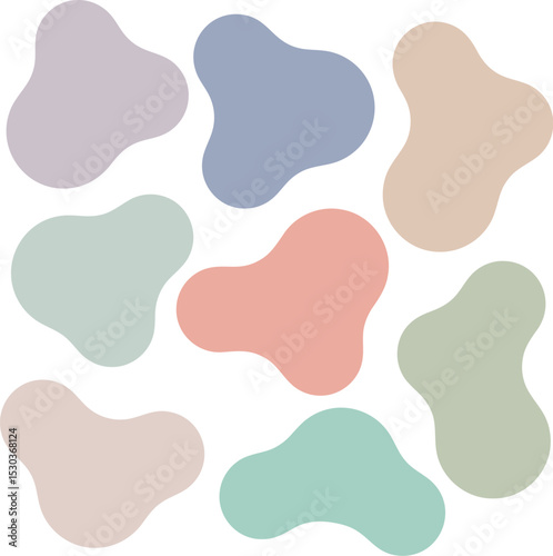 The object is characterized by its softness, roundness, and dusky colors. / ふんわりとした丸いオブジェクトセット ソフトタッチ くすみカラー