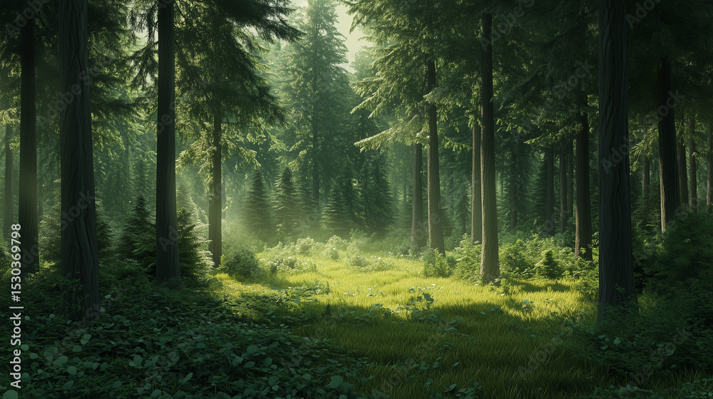 Obraz premium Focus on the rough texture of a tree in the middle of a Beautiful Forest in Spring/summer, Black Forest, Germany, Europe