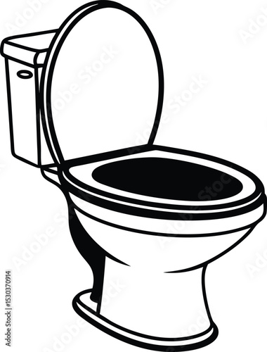 Simple line art toilet illustration