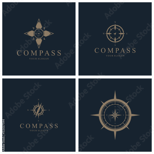 Classic Explorer’s Compass Logo Design with Old-World Charm and Vintage Flair