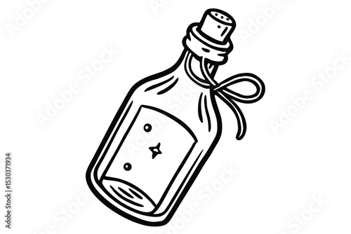 Detailed vector illustration of a glass bottle