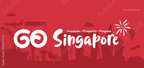 Singapore National Day 60th Years Anniversary 2025 Vector Illustration Design  with 60th Logo and City Landmark. 60 Years Singapura Merdeka Banner, Background, Greeting, Template, Flyer, Illustration.