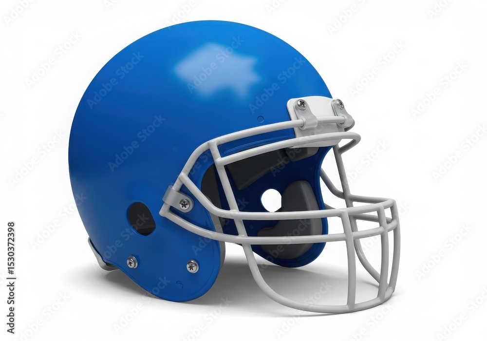 Fototapeta premium A blue american football helmet with a white face mask