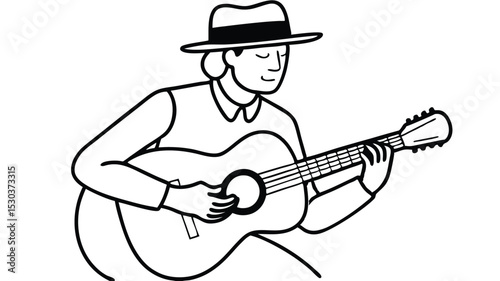 Musical instrument player vector illustration