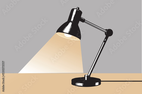 desk lamp outline vector icon