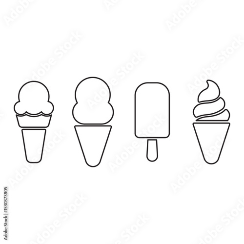 set of ice cream icon vector