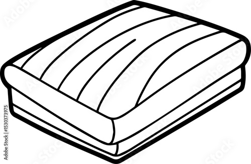 Mattress topper outline vector illustration, line art