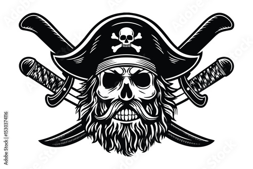 Detailed vector illustration of a human skull
