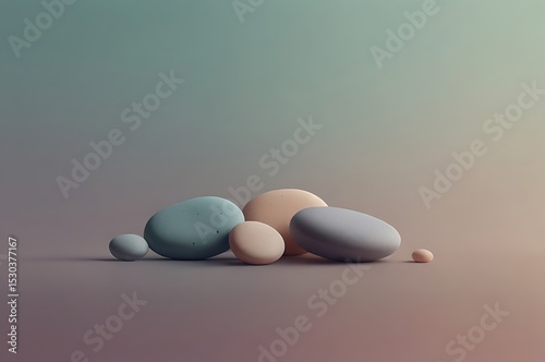 Gradient wallpaper background with pebbles