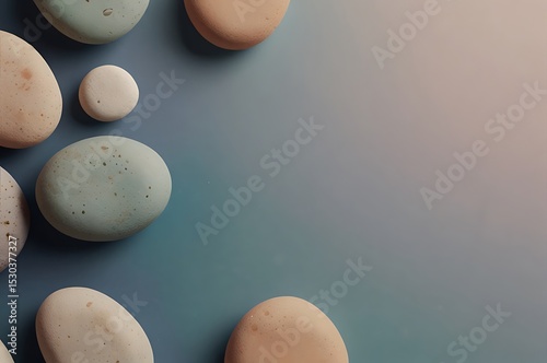 Gradient wallpaper background with pebbles