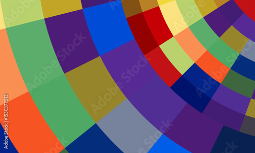 Abstract curved color boxes tunnel shape background