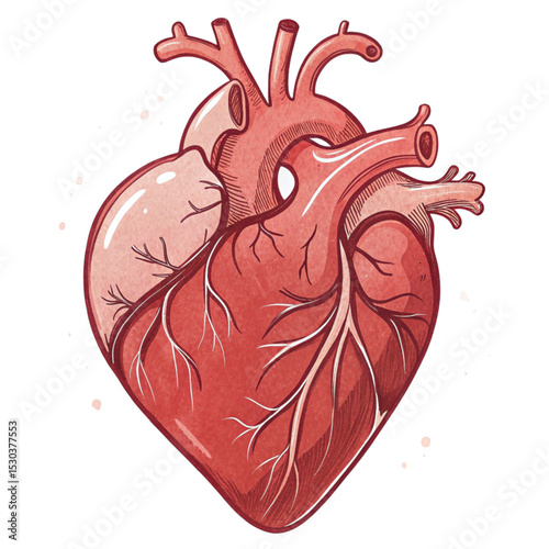 Anatomical Human Heart Sketch