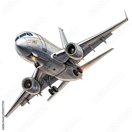 Commercial Jet Airplane in Flight