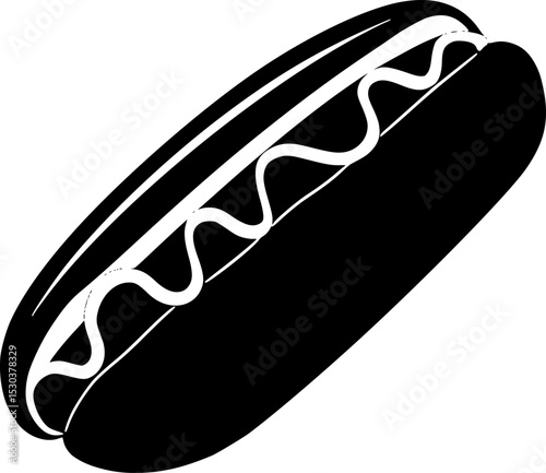 Hot Dog Sandwich Silhouette Clipart Vector