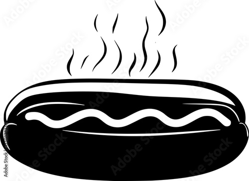 Hot Dog Sandwich Silhouette Clipart Vector