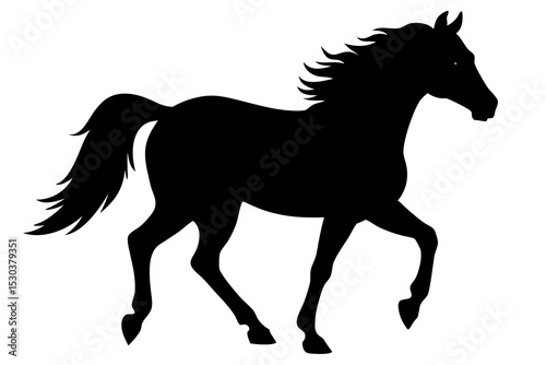 Black Silhouette of a Horse in Motion