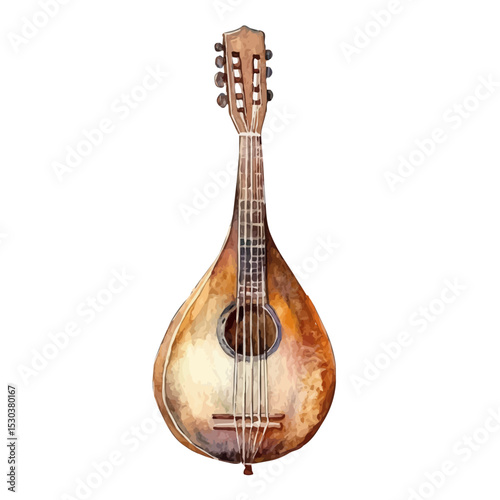 Dohol, watercolor clipart vector, isolated on a white background.