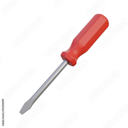 Screwdriver Tool Icon Representing Repair, Construction, and Hand Tools Isolated on White Background