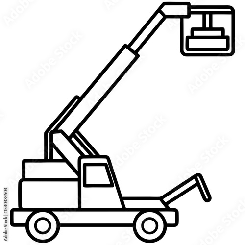 Boom Lift Vector Illustration on White Background