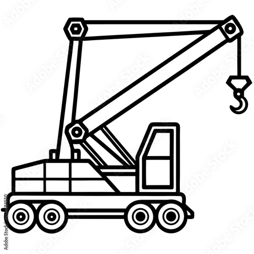 Boom Lift Vector Illustration on White Background