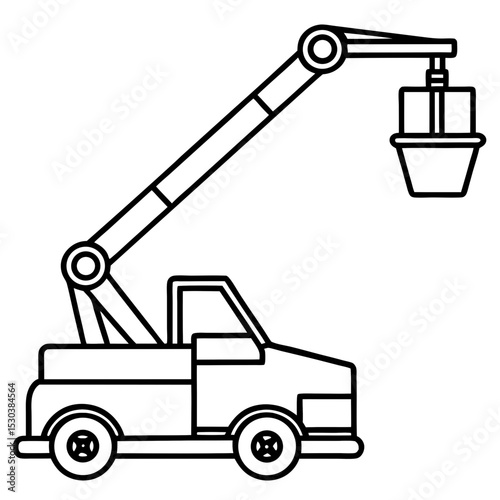 Boom Lift Vector Illustration on White Background