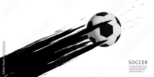soccer banner template, Brush texture grunge, football cup, illustration vector