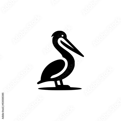 Simple pelican bird logo design illustration