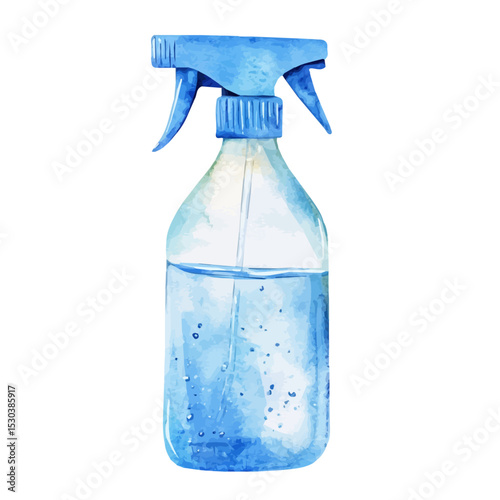 Disinfectant, watercolor illustration vector, isolated on a white background.