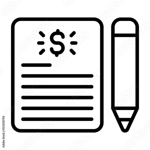 Contract Modern Outline Style Icon