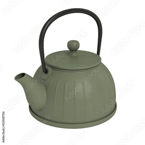 Tea Pot Icon Representing Beverage Container, Hot Drink, and Kitchenware Utensil Isolated on White Background