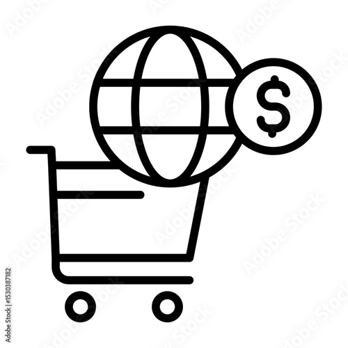 Commerce Modern Outline Style Icon