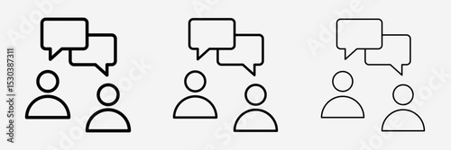 Conversation icon like virtual webinar or chatroom isolated on white background.
