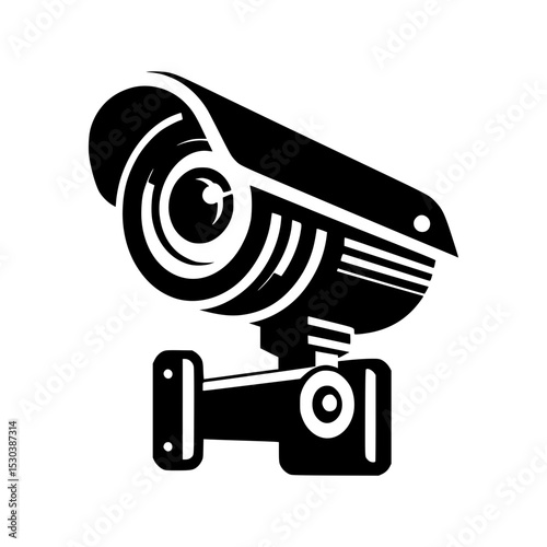 Security camera icon black and white graphic